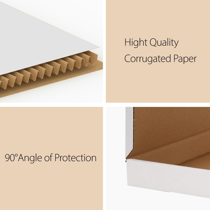 RLAVBL 100 Pack 7x5x1 Small Shipping Boxes, White Corrugated Cardboard Mailer Box for Packing Mailing Small Business - Image 3